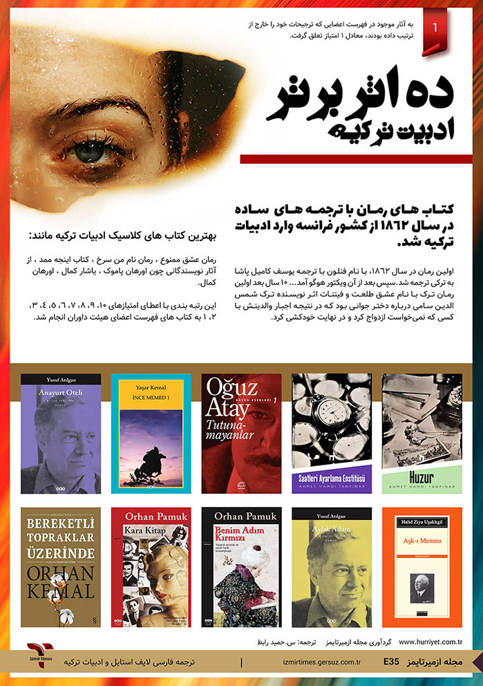 کتابها و رمانهای برتر ادبیات کلاسیک ترکیه