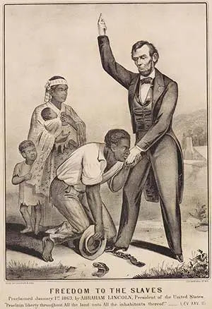 نماد آبراهام لینکلن در حال آزاد سازی برده