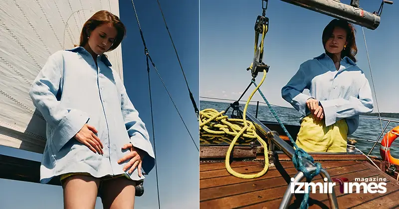 دختر روی عرشه کشتی